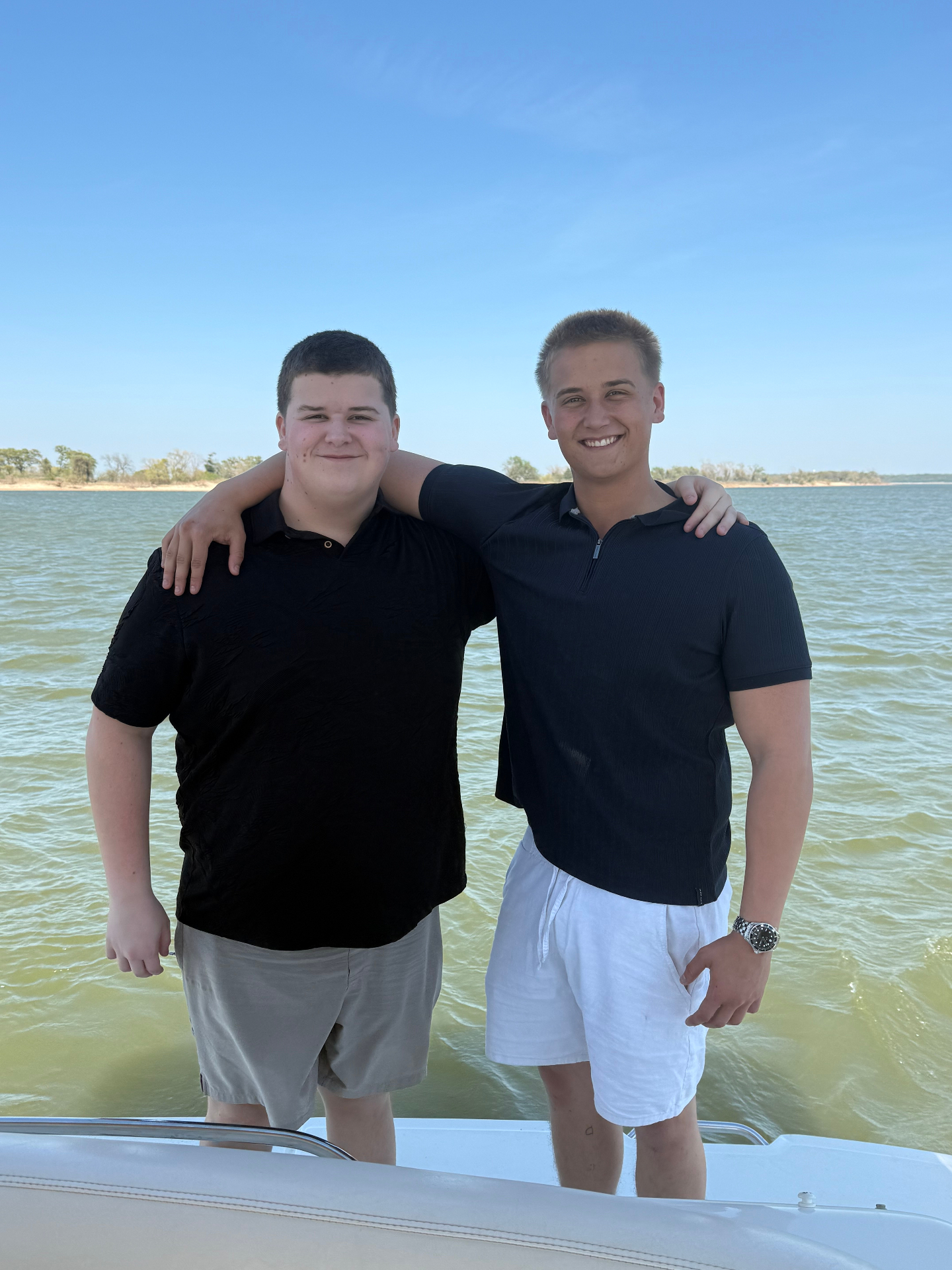 The Champion brothers on the lake